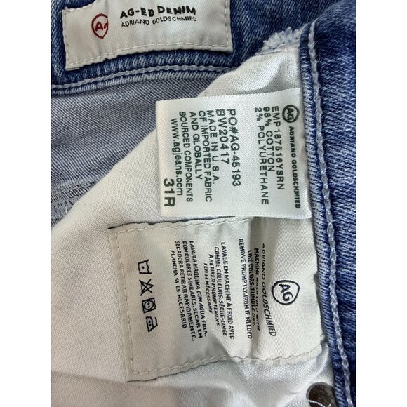 AG Adriano Goldschmied The Mari High-Rise Straight Leg Jeans In Medium Wash 31R - Picture 12 of 14